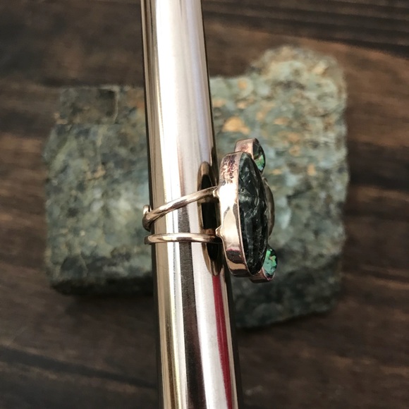 SERAPHINITE LEMON QUARTZ MYSTIC TOPAZ COMBO RING - Picture 5 of 7